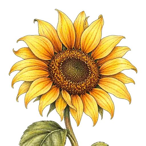Handgezeichnete Sonnenblume